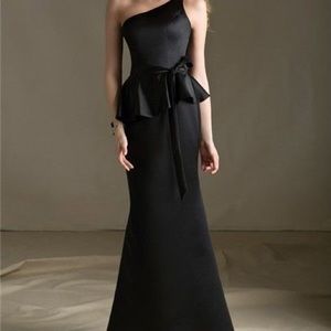 Host Pick 🖤Mermaid Satin Peplum Dress Prom Bridal